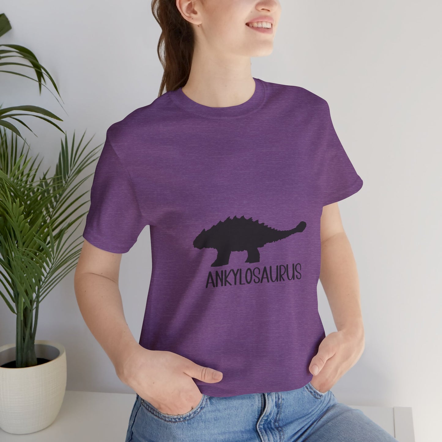 Ankylosaurus Black Text - Unisex Jersey Short Sleeve Tee Super Comfy Dino T-Shirt Gift