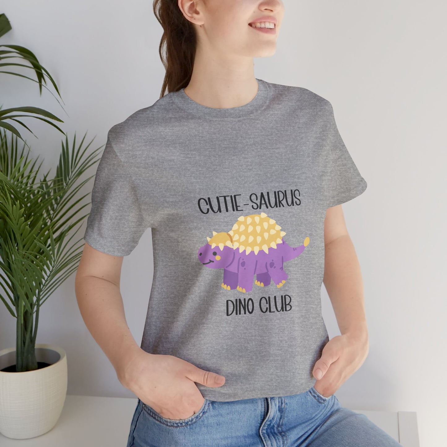 Ankylosaurus Ankylosaurus Cutie Saurus Dino Club Purple - Black Graphic - Unisex Jersey Short Sleeve Tee Super Comfy Dino T-Shirt Gift