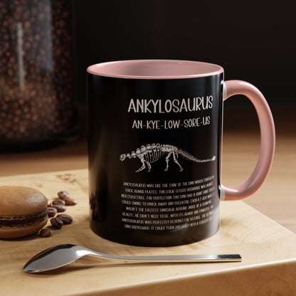 Fossil Ankylosaurus Mug with Detailed White Graphic Amazing Gift for the Dino Lovers in your life