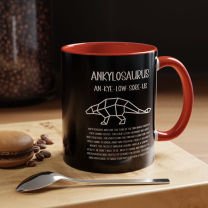 Polygon Ankylosaurus Mug with Detailed White Graphic Amazing Gift for the Dino Lovers in your life