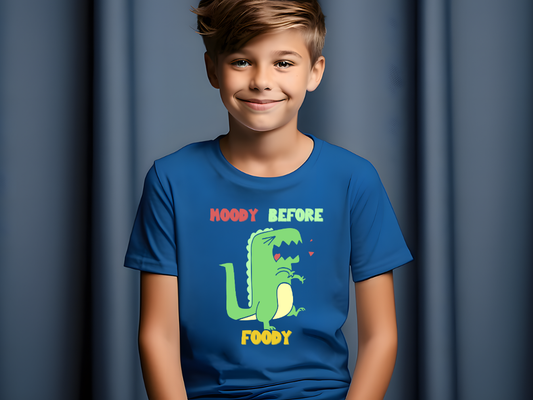 Moody Before Foody Toddler Size T-Shirt Stem children who Love Dinosaurs Tshirts
