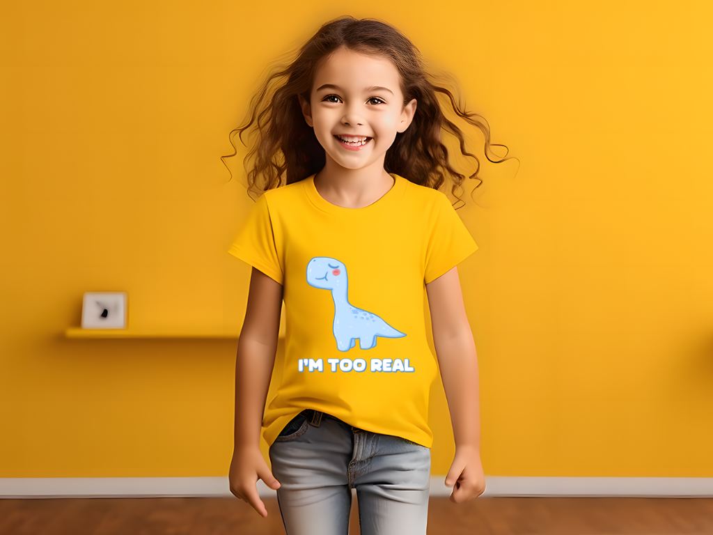 I m Too Real Toddler Size T-Shirt Stem children who Love Dinosaurs Tshirts