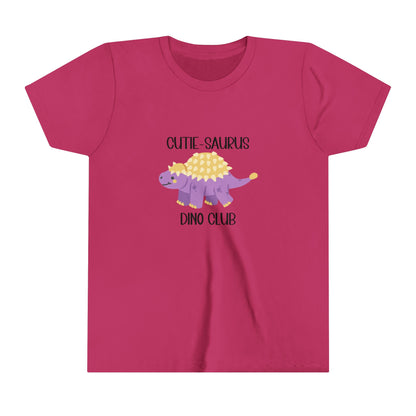 Ankylosaurus Cutie Saurus Dino Club Purple - Black Graphic - Unisex Jersey Short Sleeve Tee Super Comfy Dino T-Shirt Gift