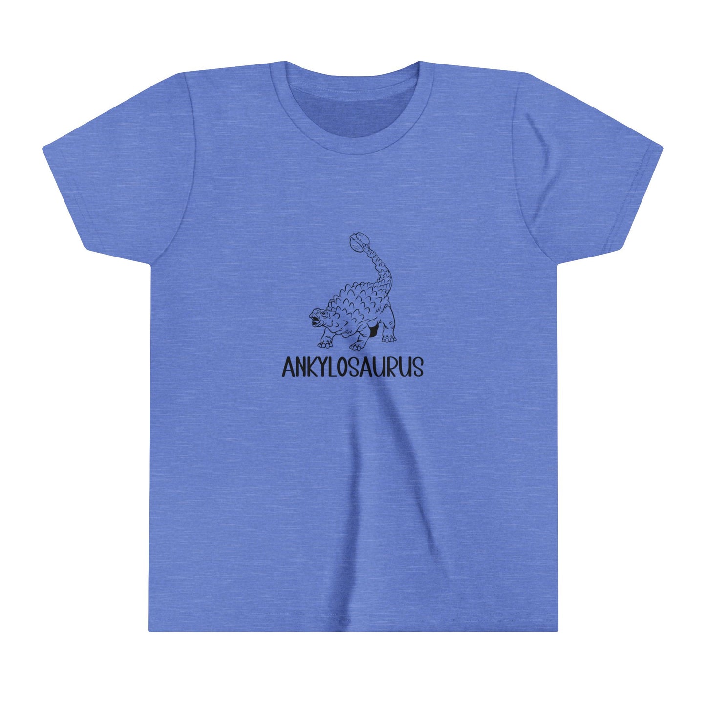 Youth Defensive Ankylosaurus T-Shirt with Black Graphics - Unisex Jersey Short Sleeve Tee Super Comfy Dino T-Shirt Gift