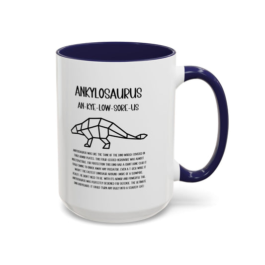 Polygon Ankylosaurus Mug with Detailed Black Graphic Amazing Gift for the Dino Lovers in your life