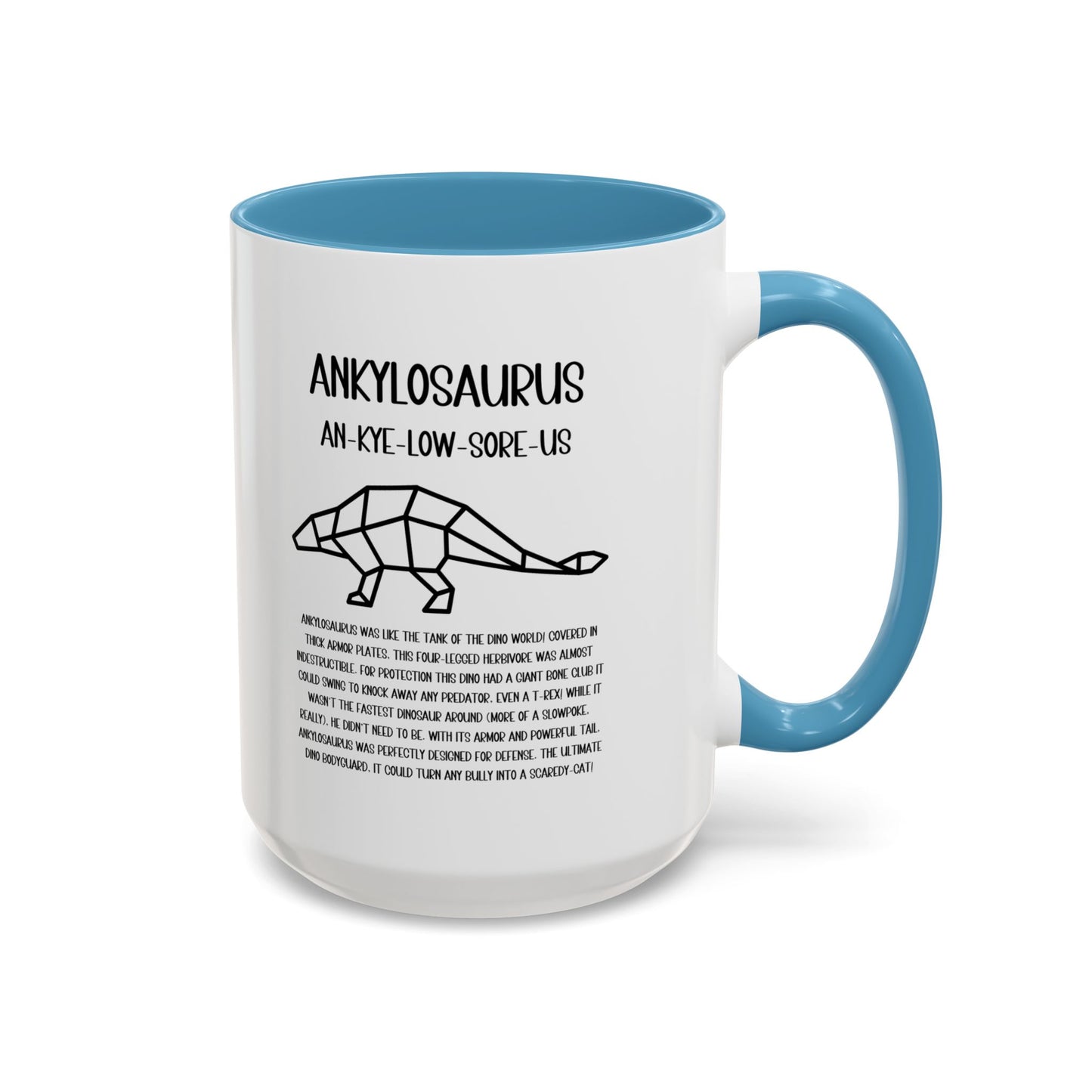 Polygon Ankylosaurus Mug with Detailed Black Graphic Amazing Gift for the Dino Lovers in your life