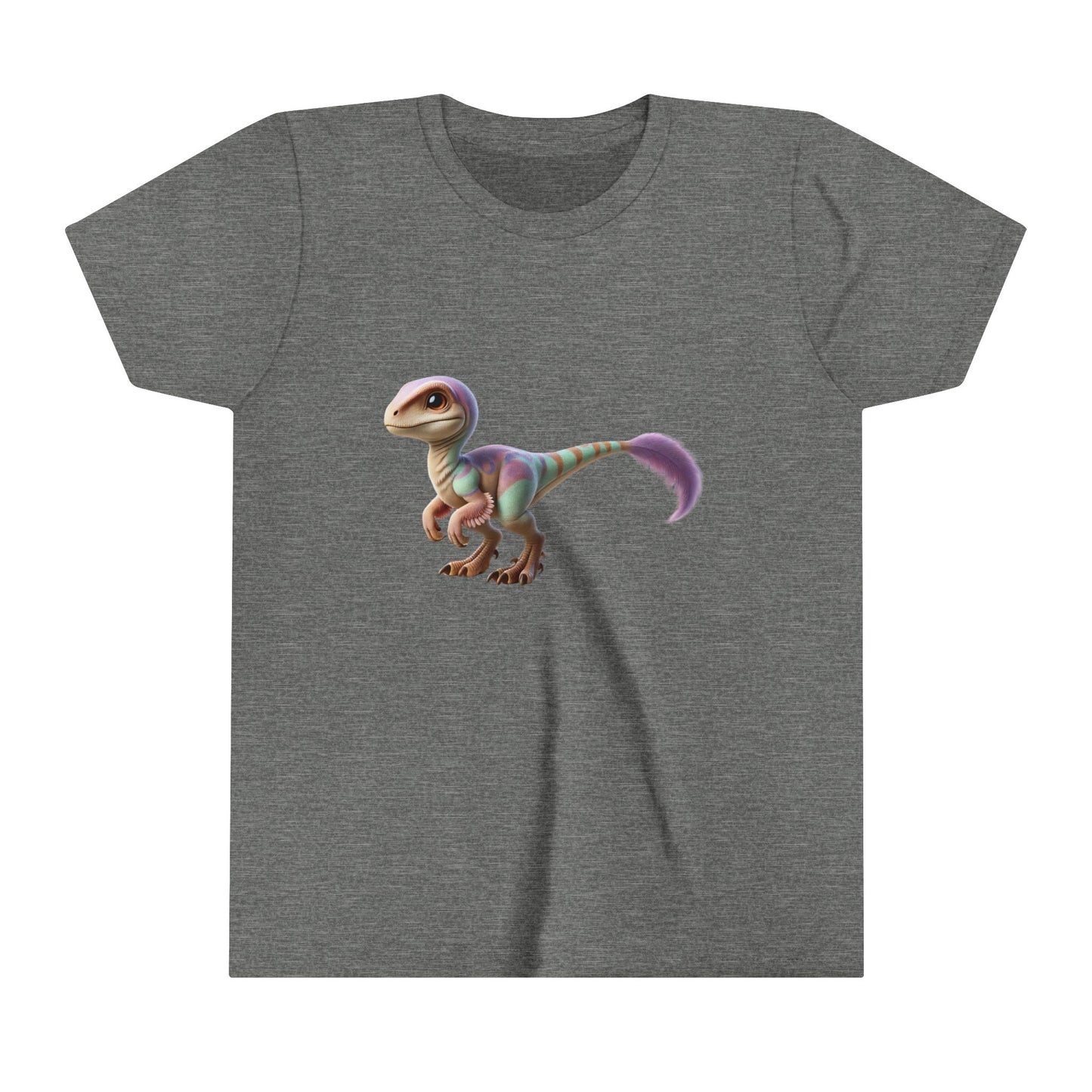 Youth Dreamy Pastel Velociraptor Tee – Soft & Stylish Dino Vibes in Lavender & Mint! 🦖💜🌿 - Unisex Jersey Short Sleeve Tee Super Comfy Dino T-Shirt Gift