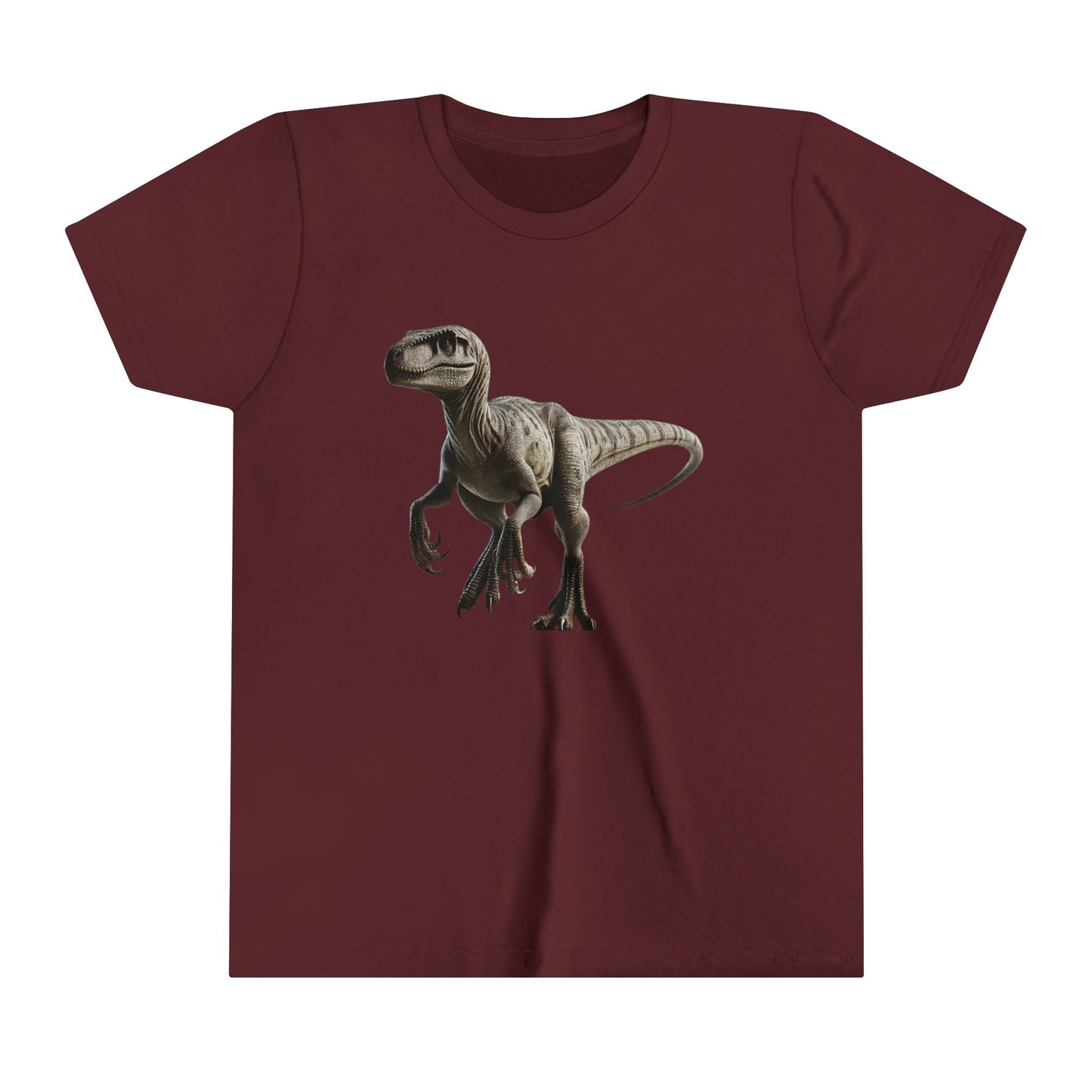 Youth Realistic Velociraptor T-Shirt – Fierce Style for Dinosaur Enthusiasts 🦖 - Unisex Jersey Short Sleeve Tee Super Comfy Dino T-Shirt Gift