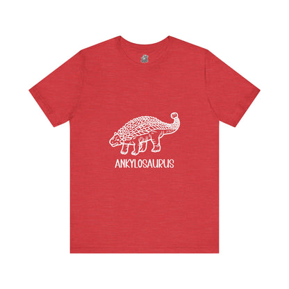 Outlined Ankylosaurus with White Graphics- Unisex Jersey Short Sleeve Tee Super Comfy Dino T-Shirt Gift