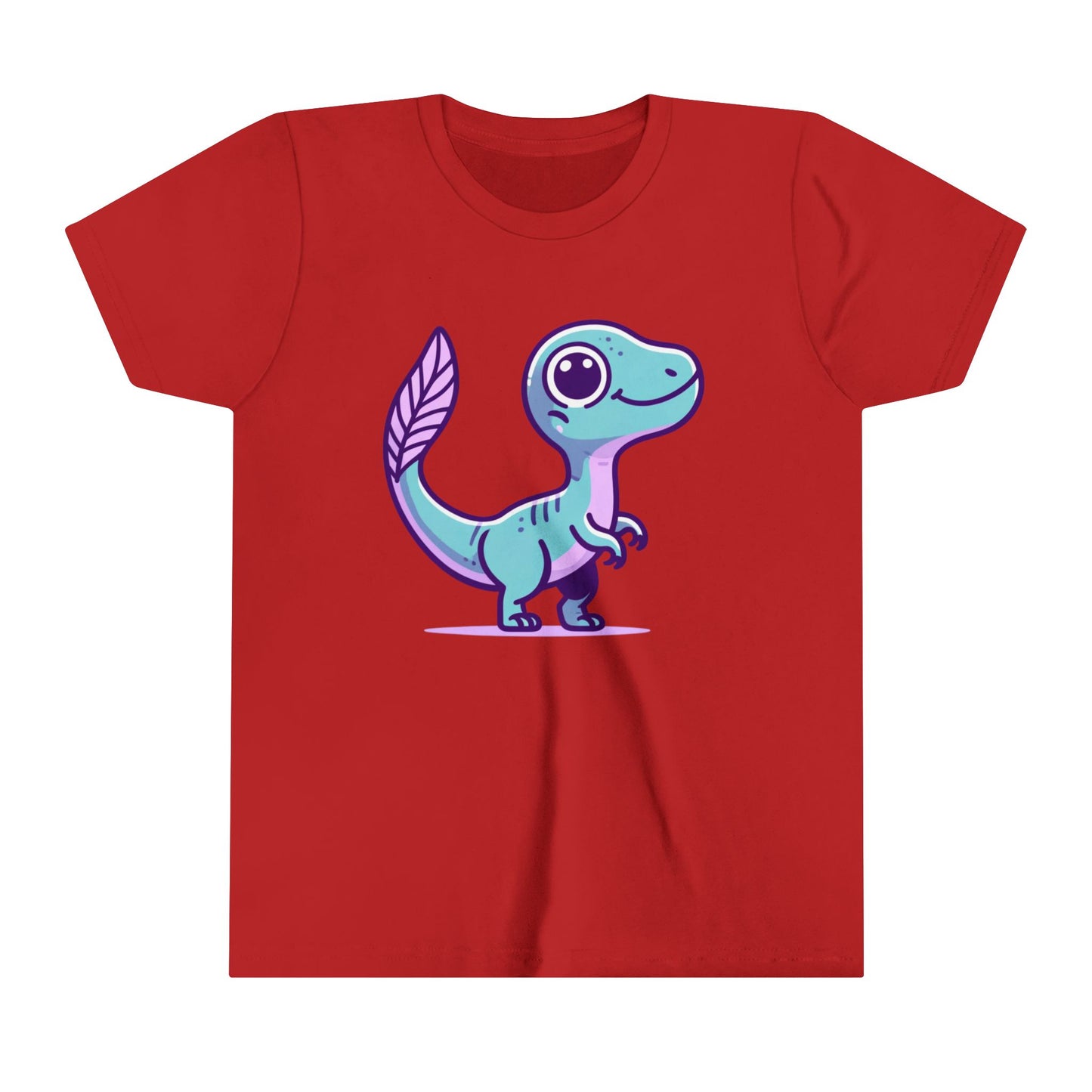 Youth Adorable Pastel Velociraptor Tee – Cute Dino Vibes in Aqua & Lavender! 🦕💜💙- Unisex Jersey Short Sleeve Tee Super Comfy Dino T-Shirt Gift