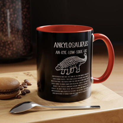 Outlined Ankylosaurus Mug with Detailed White Graphic Amazing Gift for the Dino Lovers in your life