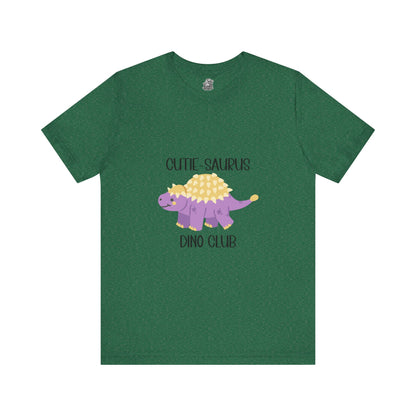 Ankylosaurus Ankylosaurus Cutie Saurus Dino Club Purple - Black Graphic - Unisex Jersey Short Sleeve Tee Super Comfy Dino T-Shirt Gift