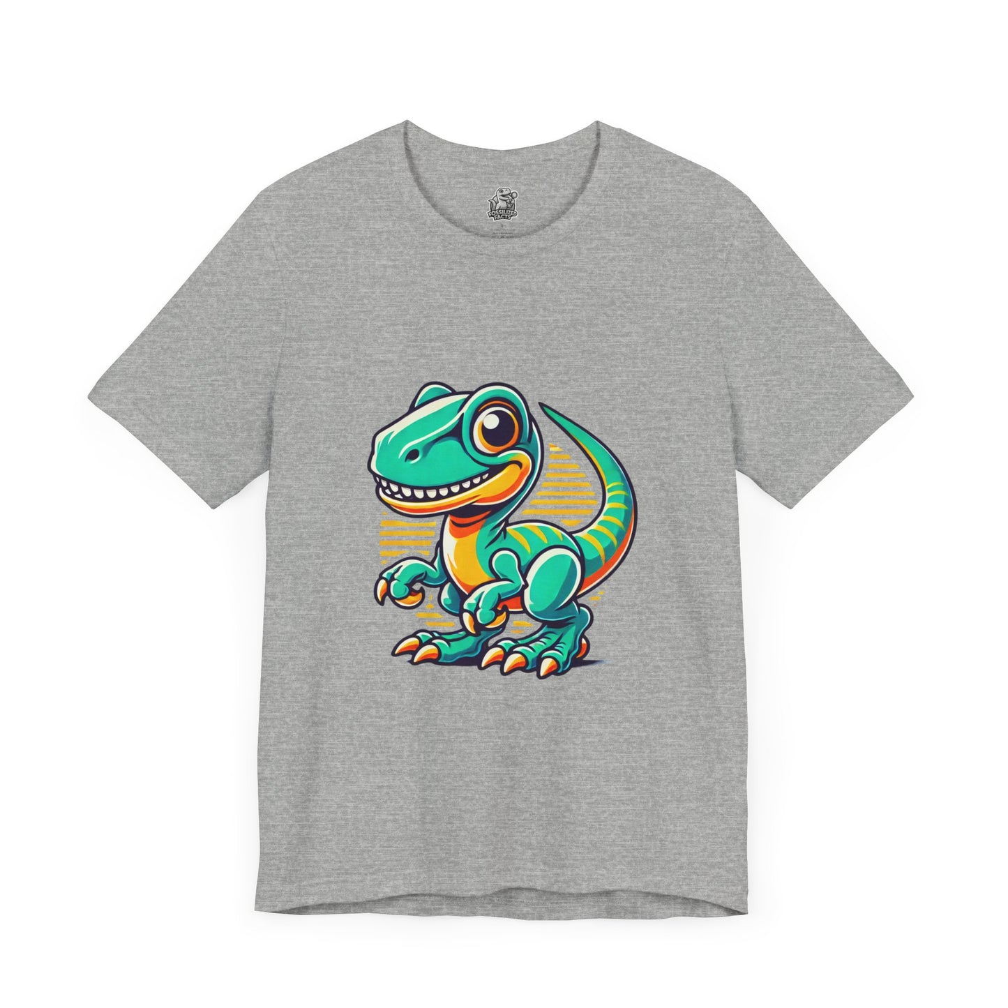 Retro Sunrise Velociraptor- Unisex Jersey Short Sleeve Tee Super Comfy Dino T-Shirt Gift