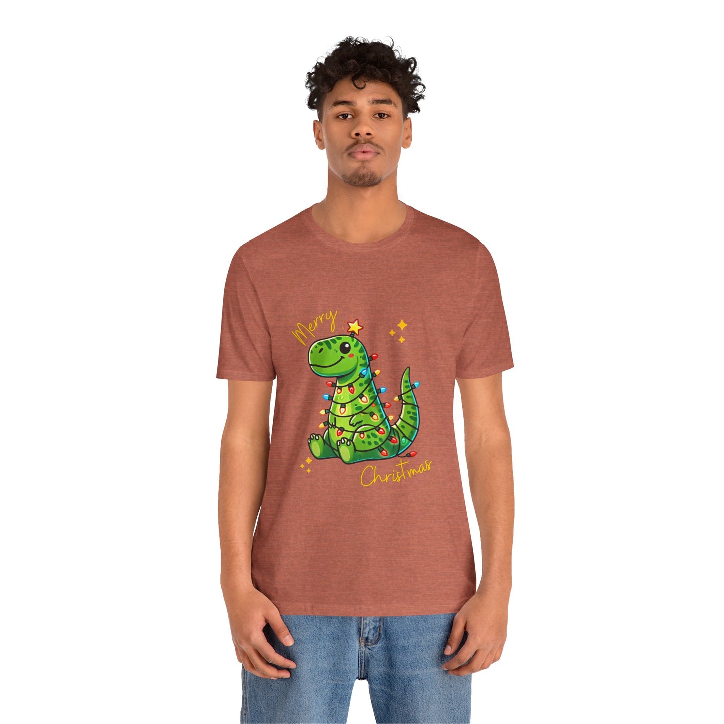 Tree Rex Merry Christmas Devan - Unisex Jersey Short Sleeve Tee Super Comfy Dino T-Shirt Gift