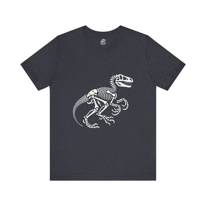 Bold Velociraptor Skeleton Tee – Iconic Fossil Design for Dinosaur Fans! 🦖💀🦴 - Unisex Jersey Short Sleeve Tee Super Comfy Dino T-Shirt Gift