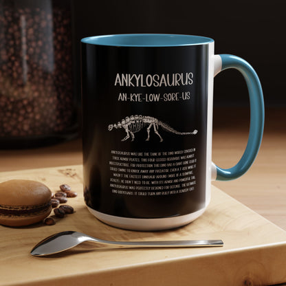 Fossil Ankylosaurus Mug with Detailed White Graphic Amazing Gift for the Dino Lovers in your life