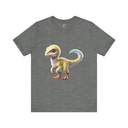 Fluffy Pastel Baby Velociraptor T-Shirt - Unisex Jersey Short Sleeve Tee Super Comfy Dino T-Shirt Gift