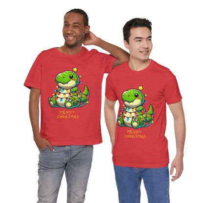 Merry Christmas - Tree Rex Larry- Unisex Jersey Short Sleeve Tee Super Comfy Dino T-Shirt Gift