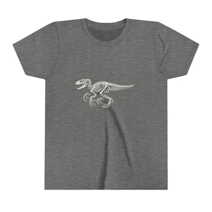 Youth Detailed Velociraptor Skeleton Tee – Fossil-Inspired Style for Dino Fans! 🦖🦴⚒️- Unisex Jersey Short Sleeve Tee Super Comfy Dino T-Shirt Gift