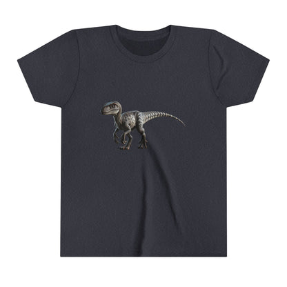 Youth Epic Velociraptor Tee – Unleash the Dino in You! 🦖🍃🧡 - Unisex Jersey Short Sleeve Tee Super Comfy Dino T-Shirt Gift