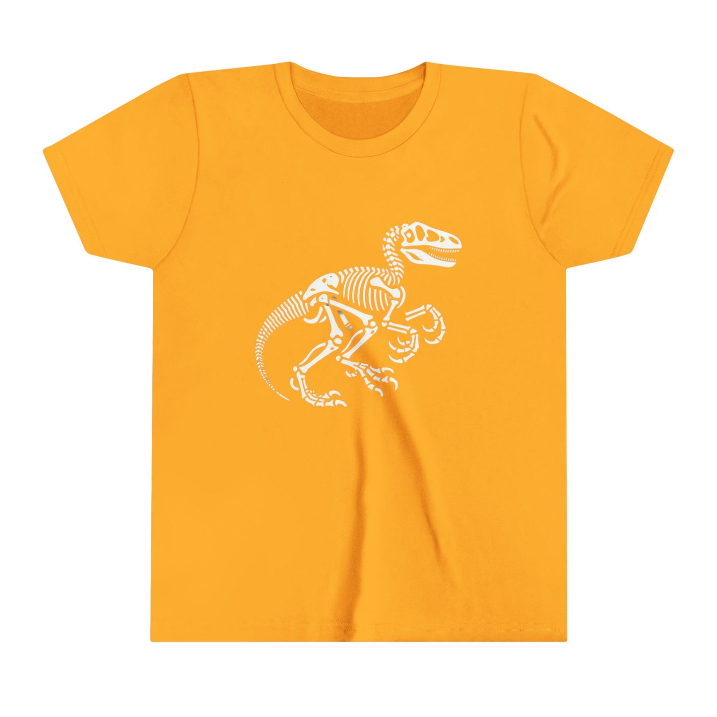 Youth Bold Velociraptor Skeleton Tee – Iconic Fossil Design for Dinosaur Fans! 🦖💀🦴 - Unisex Jersey Short Sleeve Tee Super Comfy Dino T-Shirt Gift