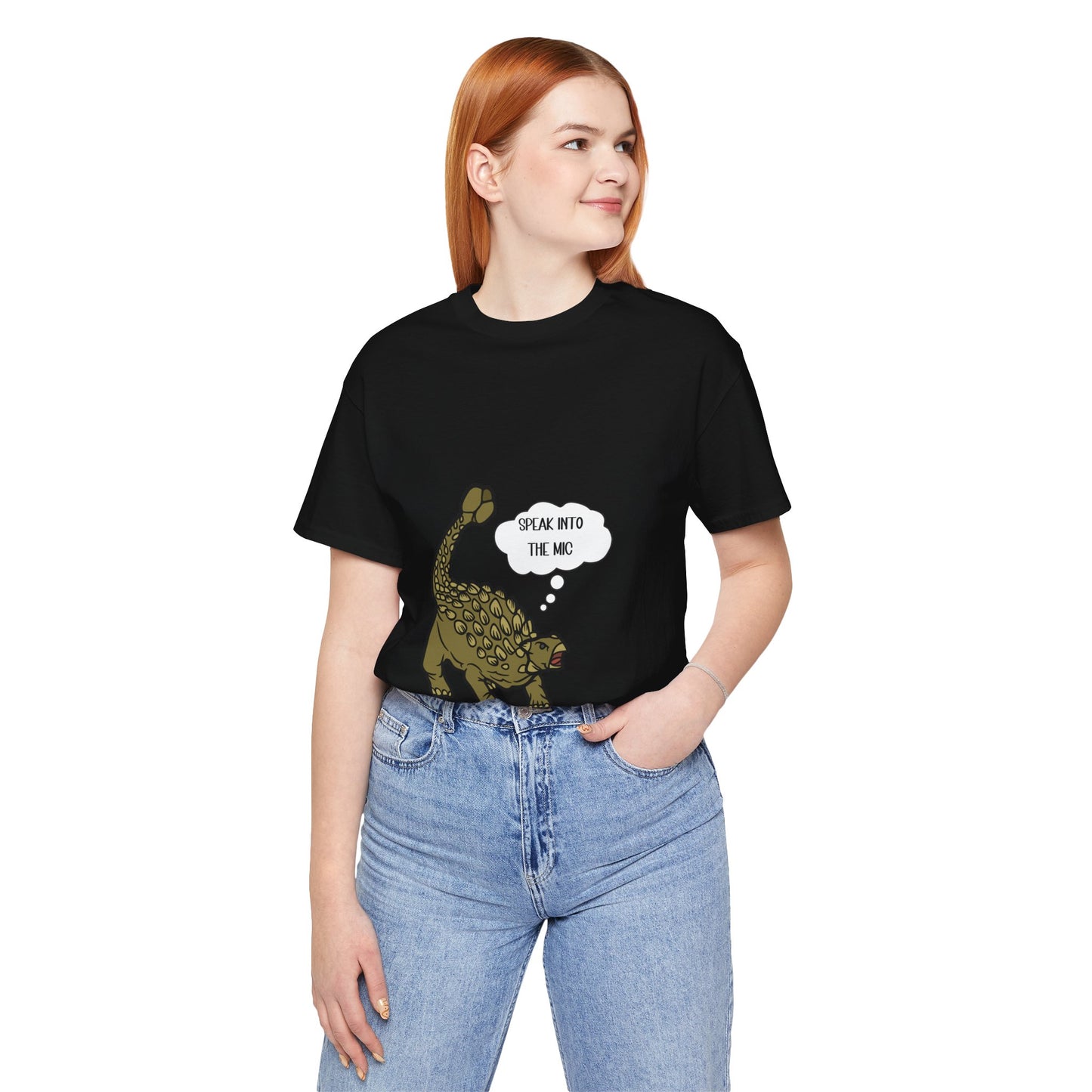 Ankylosaurus Speak into the Mic Graphic - Unisex Jersey Short Sleeve Tee Super Comfy Dino T-Shirt Gift