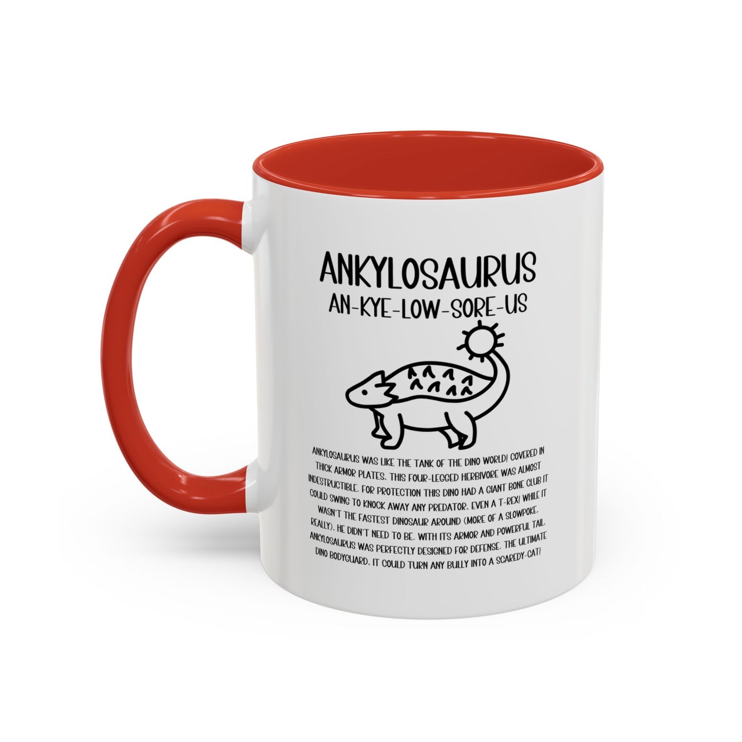 Cute Ankylosaurus Mug with Detailed Black Graphic Amazing Gift for the Dino Lovers in your life