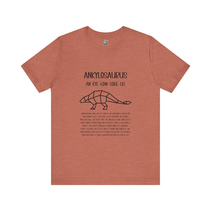 Polygon Ankylosaurus Detailed with Black Graphics - Unisex Jersey Short Sleeve Tee Super Comfy Dino T-Shirt Gift