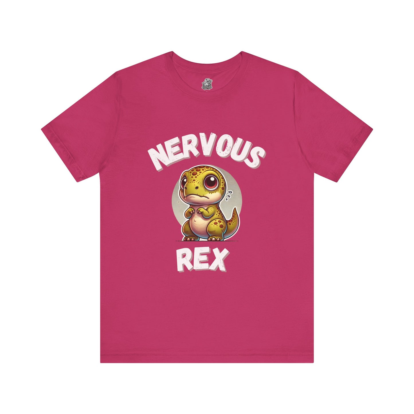 Cute Nervous Rex Unisex T-Shirt – Cute & Funny Unisex Dino Design for Everyday Fun