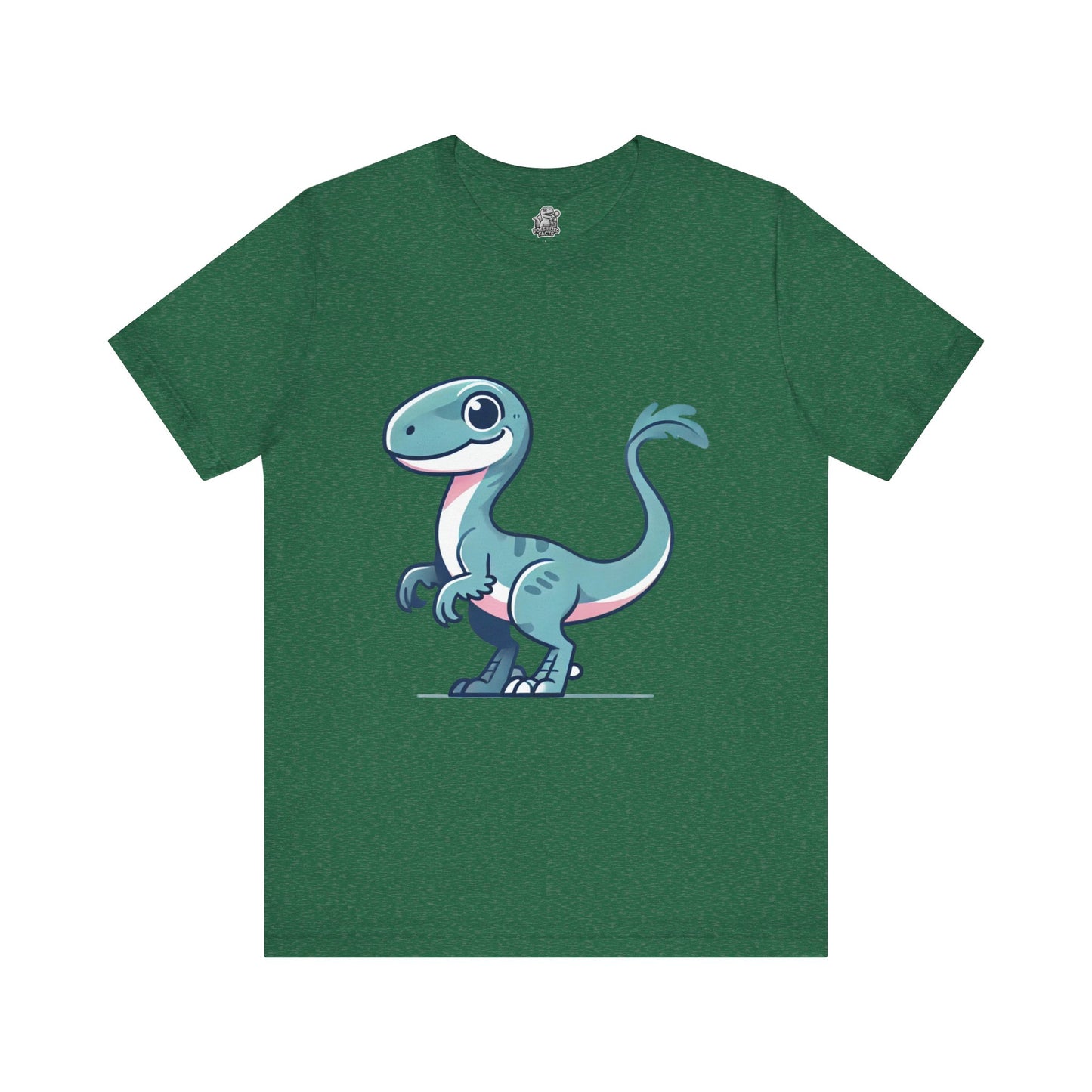 Adorable Blue Cartoon Cartoon Velociraptor - Unisex Jersey Short Sleeve Tee Super Comfy Dino T-Shirt Gift