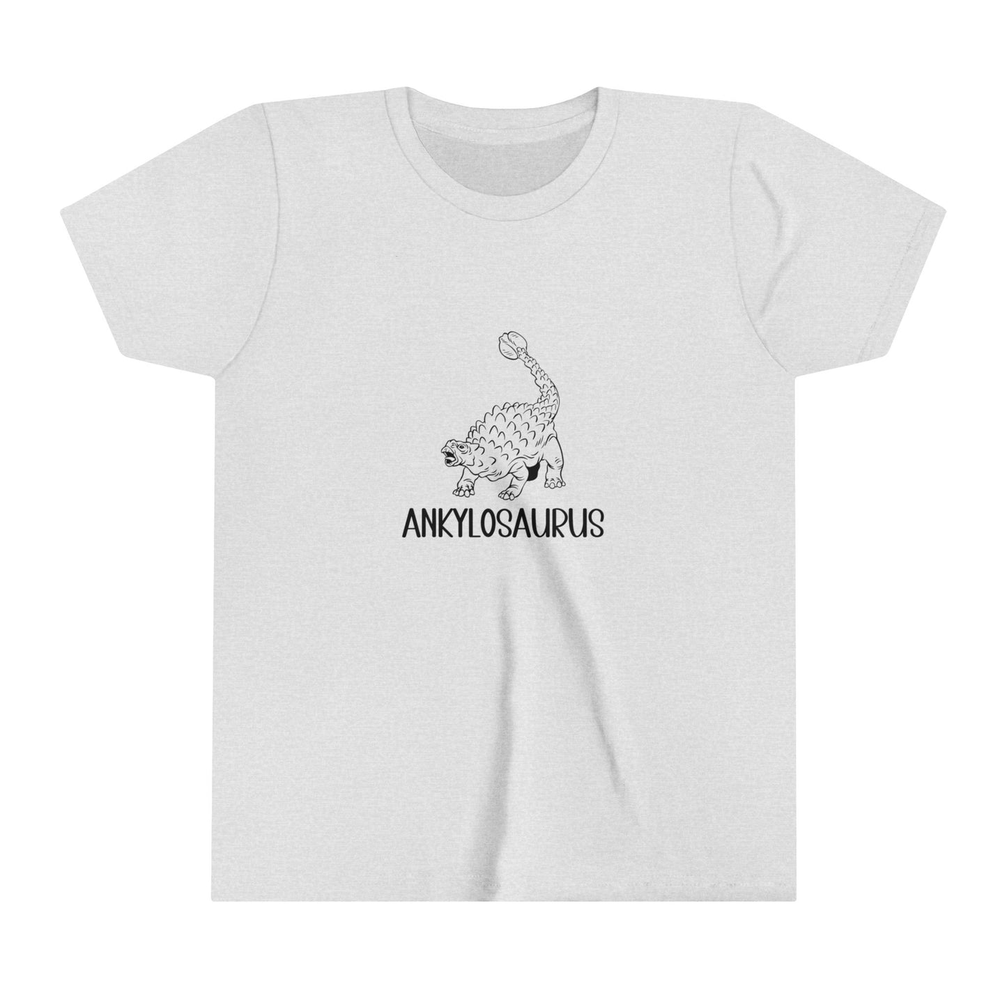 Youth Defensive Ankylosaurus T-Shirt with Black Graphics - Unisex Jersey Short Sleeve Tee Super Comfy Dino T-Shirt Gift