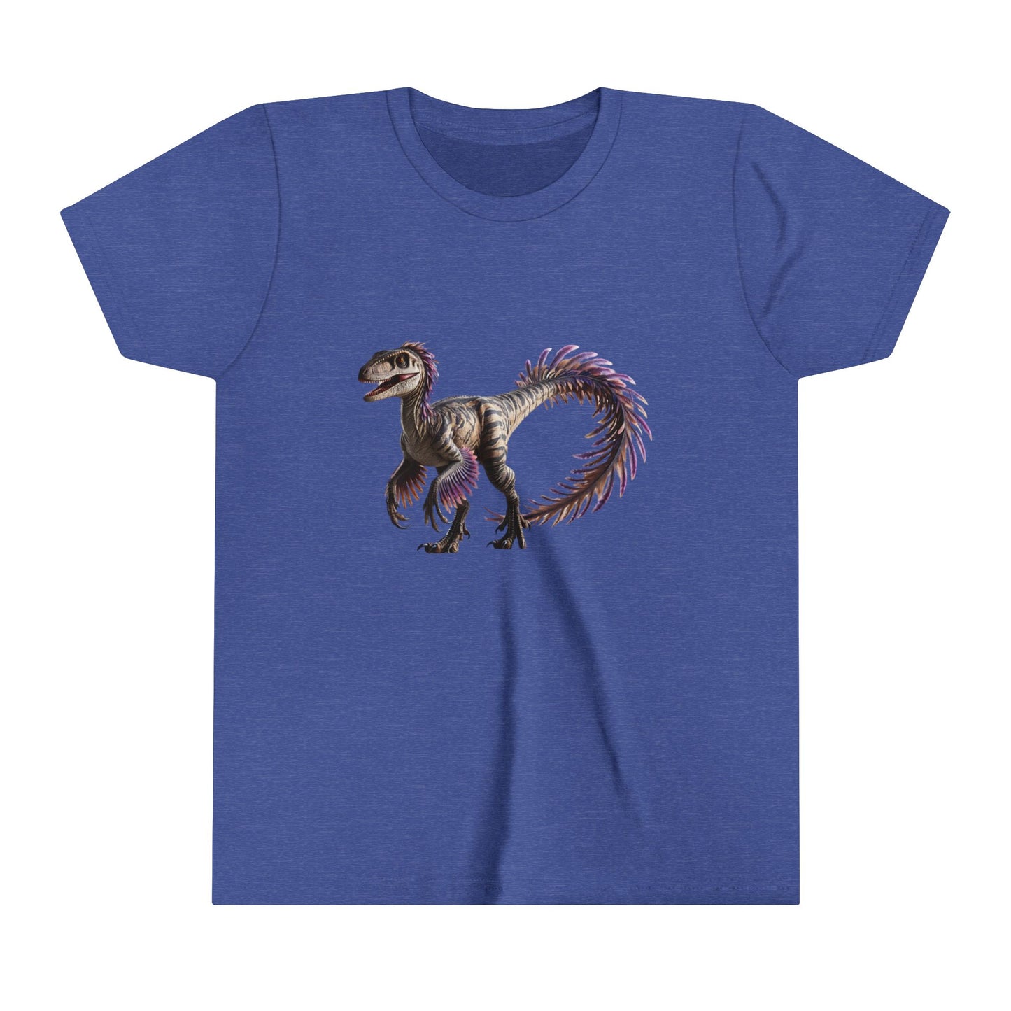 Youth Majestic Feathered Velociraptor Tee – Fierce, Fabulous, and Full of Flair! 🦖💜✨ - Unisex Jersey Short Sleeve Tee Super Comfy Dino T-Shirt Gift