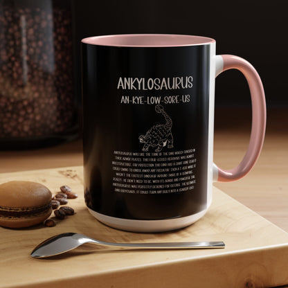 Defensive Ankylosaurus Mug with Detailed White Graphic Amazing Gift for the Dino Lovers in your life