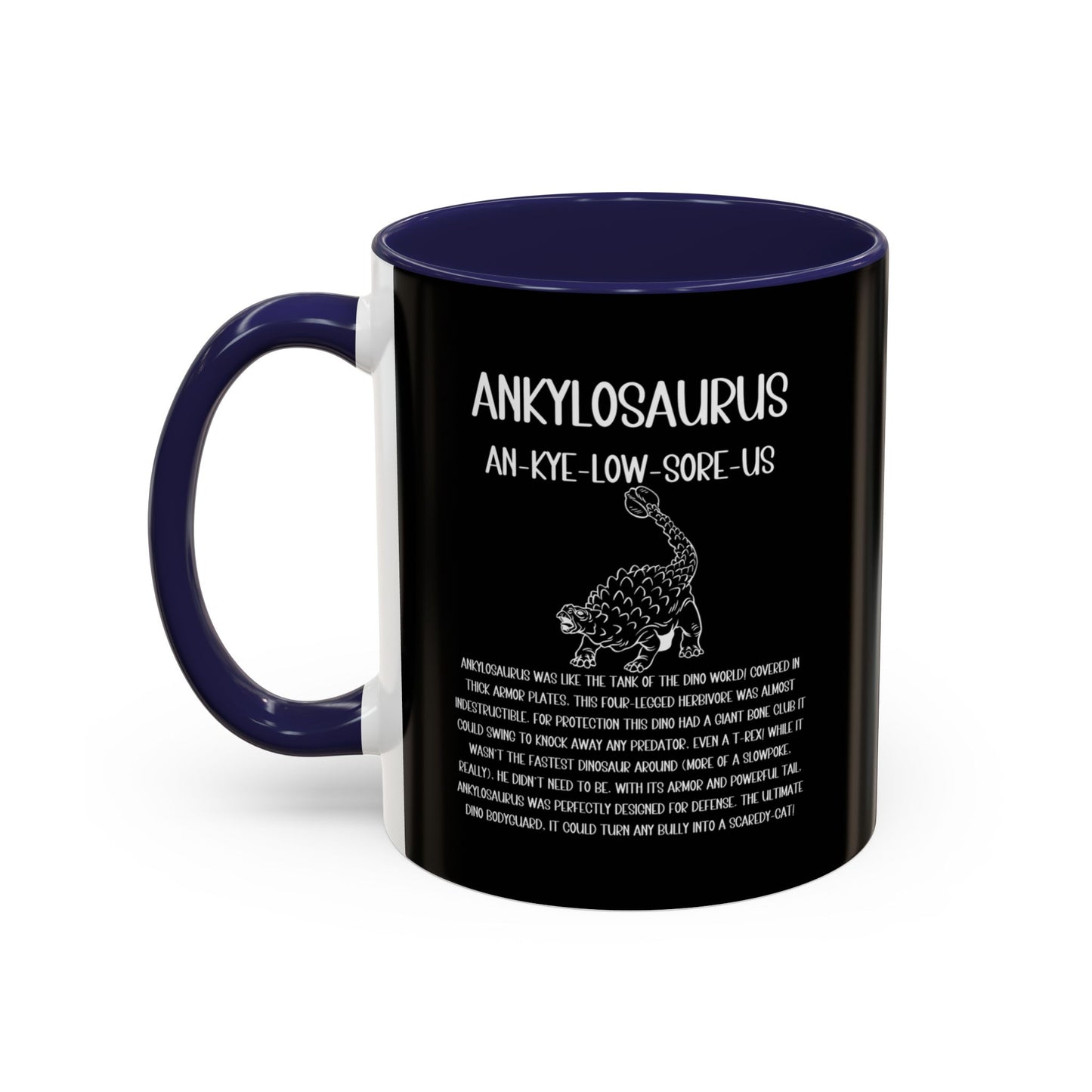 Defensive Ankylosaurus Mug with Detailed White Graphic Amazing Gift for the Dino Lovers in your life