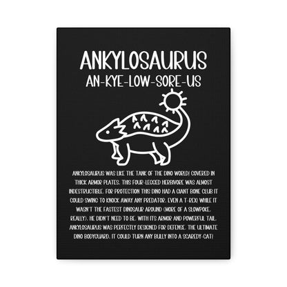 Cute Ankylosaurus Vertical Matte Canvas Black, Stretched, 1.25" Amazing Gift for the Dino Lover in your life