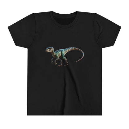 Youth Vibrant Velociraptor Adventure Tee – Unleash Your Inner Dino Explorer with Fierce Style! 🦖🌈 - Unisex Jersey Short Sleeve Tee Super Comfy Dino T-Shirt Gift