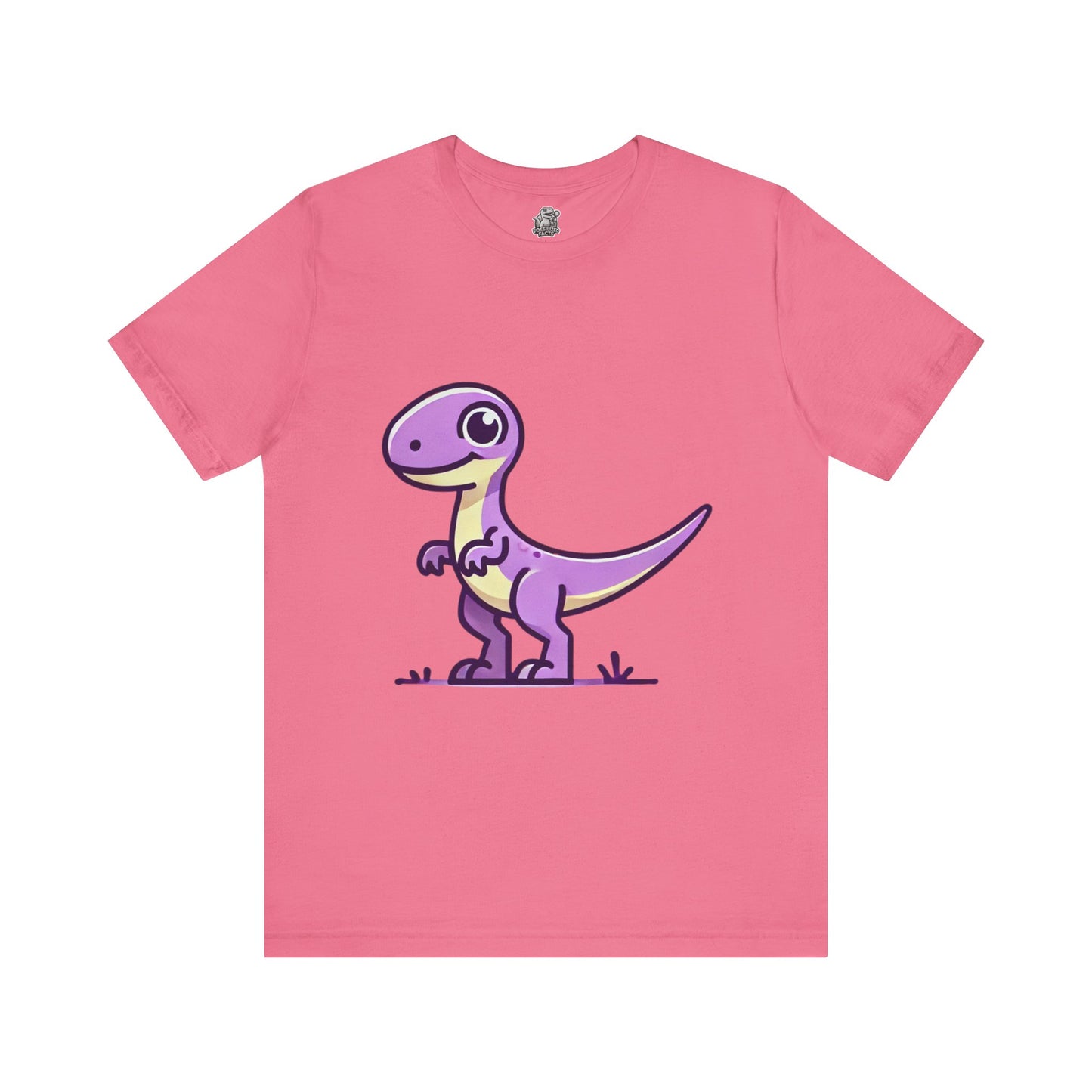 Cute Purple Cartoon Velociraptor - Unisex Jersey Short Sleeve Tee Super Comfy Dino T-Shirt Gift