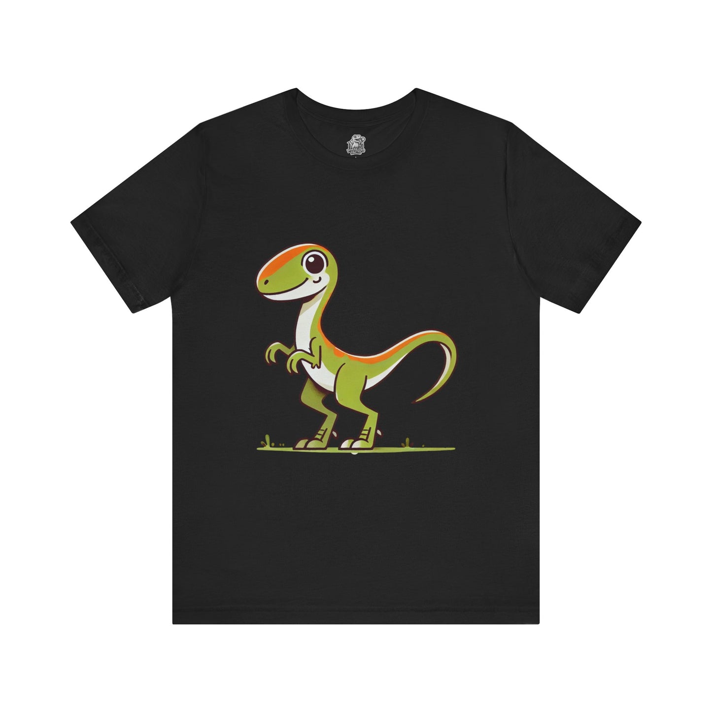 Playful Green Cartoon Velociraptor - Unisex Jersey Short Sleeve Tee Super Comfy Dino T-Shirt Gift