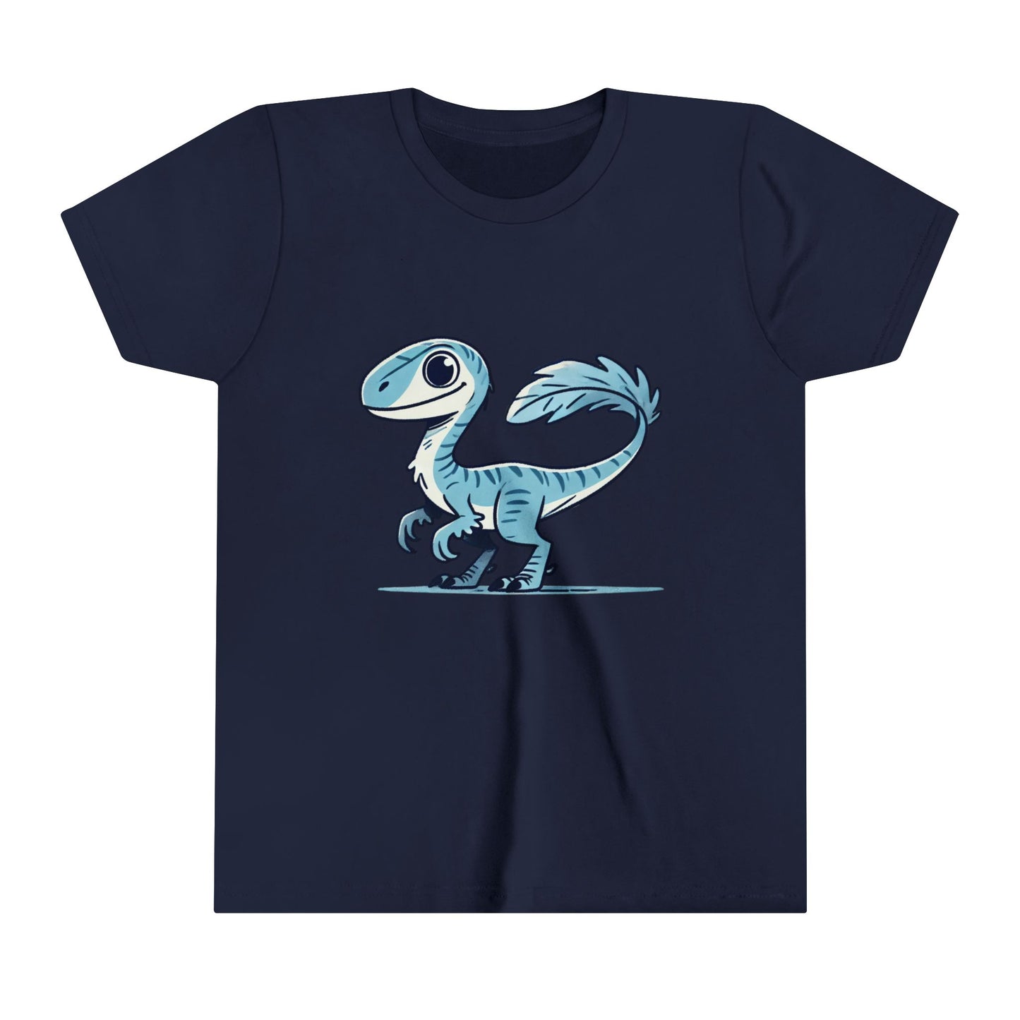 Youth Charming Blue Velociraptor Tee – Cool Dino Style with a Playful Twist! 🦖💙❄️ - Unisex Jersey Short Sleeve Tee Super Comfy Dino T-Shirt Gift