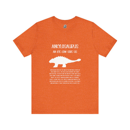 Ankylosaurus Detailed with White Graphics- Unisex Jersey Short Sleeve Tee Super Comfy Dino T-Shirt Gift