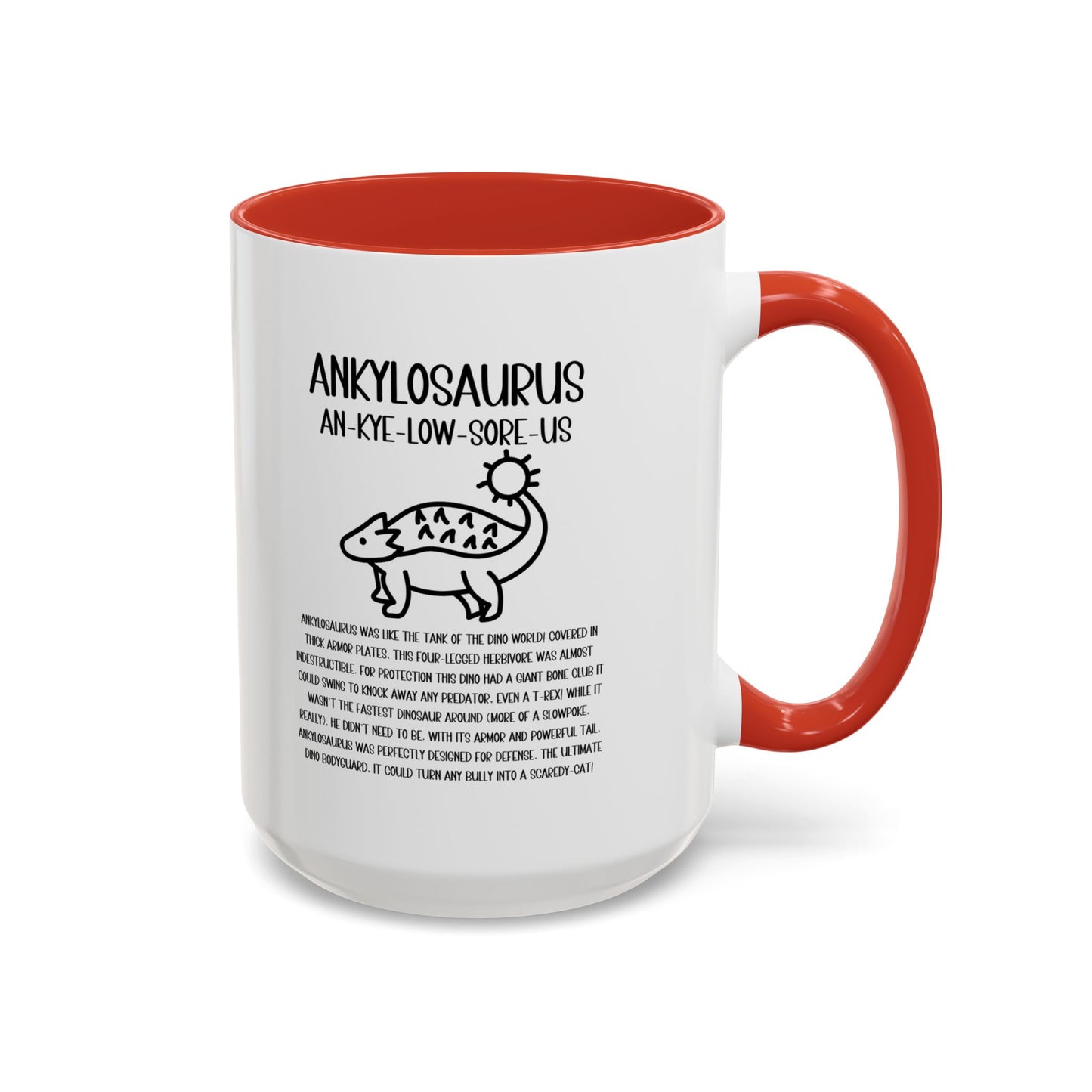 Cute Ankylosaurus Mug with Detailed Black Graphic Amazing Gift for the Dino Lovers in your life