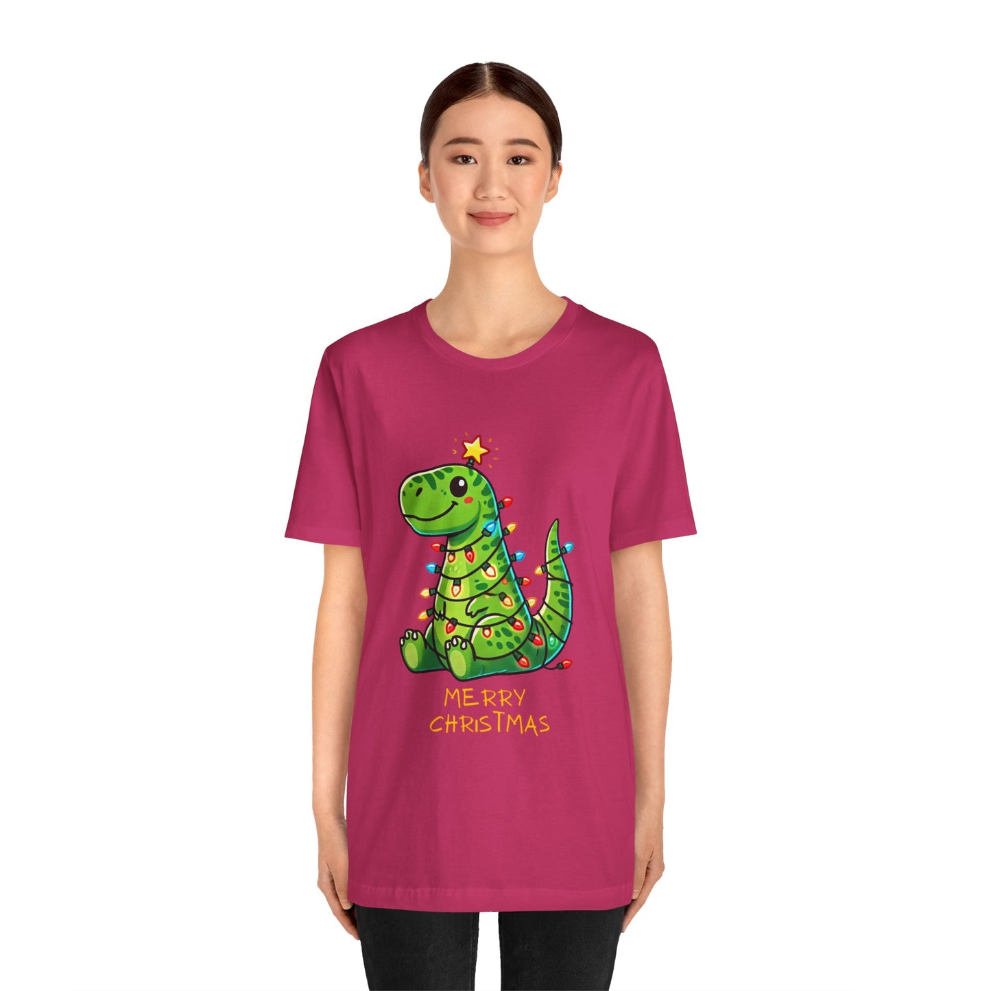 Merry Christmas - Tree Rex Devan - Unisex Jersey Short Sleeve Tee Super Comfy Dino T-Shirt Gift