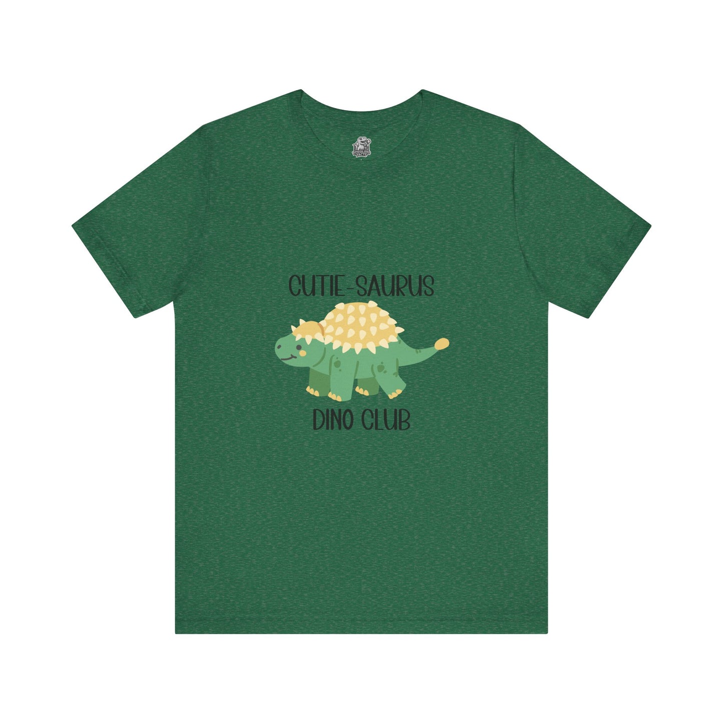 Ankylosaurus Cutie Saurus Dino Club Green - Black Graphic - Unisex Jersey Short Sleeve Tee Super Comfy Dino T-Shirt Gift