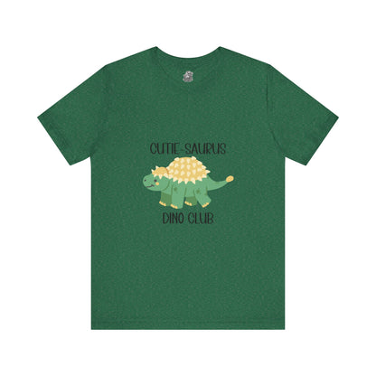 Ankylosaurus Cutie Saurus Dino Club Green - Black Graphic - Unisex Jersey Short Sleeve Tee Super Comfy Dino T-Shirt Gift