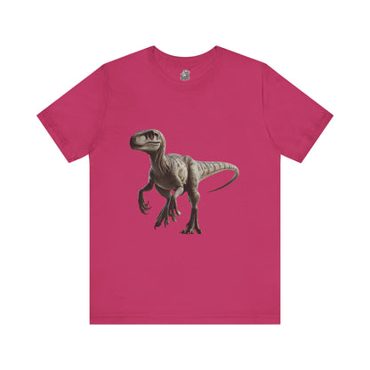 Brown Tone Theatrical Velociraptor - Unisex Jersey Short Sleeve Tee Super Comfy Dino T-Shirt Gift