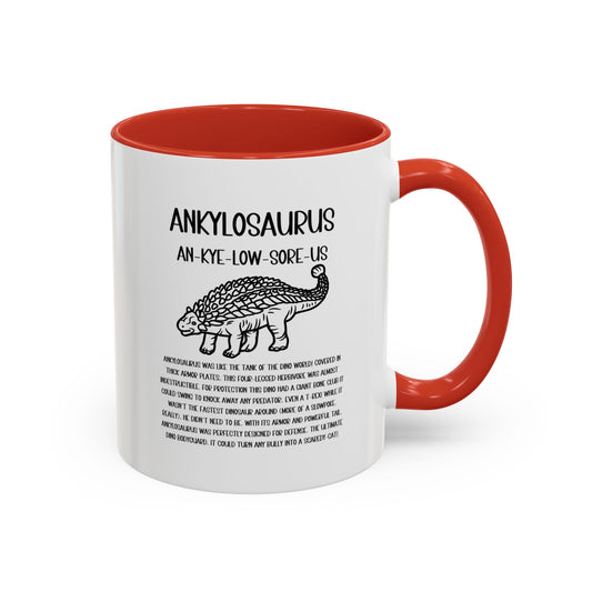 Outlined Ankylosaurus Mug with Detailed Black Graphic Amazing Gift for the Dino Lovers in your life