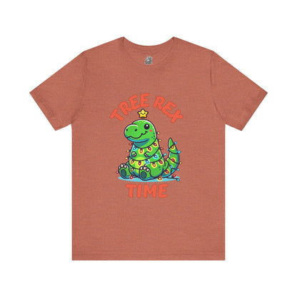 Tree Rex Time Christmas Jerry - Unisex Jersey Short Sleeve Tee Super Comfy Dino T-Shirt Gift