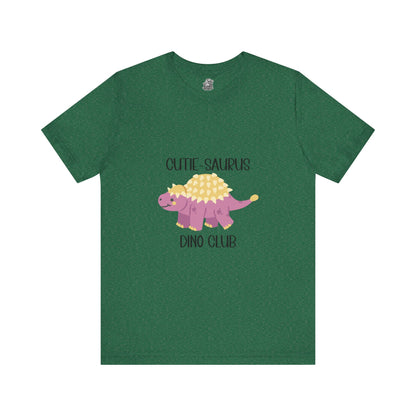 Ankylosaurus Cutie Saurus Dino Club Pink - Black Graphic - Unisex Jersey Short Sleeve Tee Super Comfy Dino T-Shirt Gift