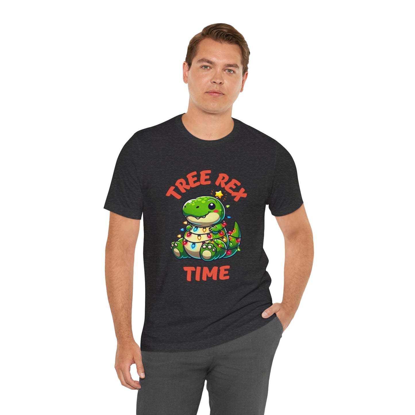 Tree Rex Time Merry Christmas Larry- Unisex Jersey Short Sleeve Tee Super Comfy Dino T-Shirt Gift