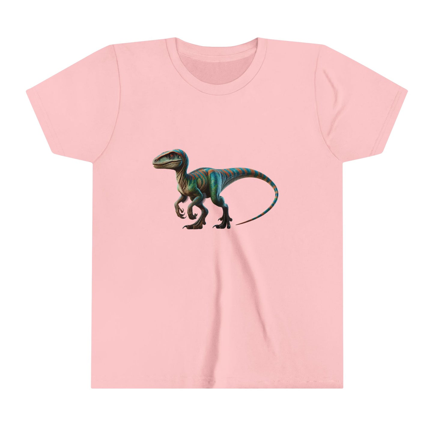 Youth Vibrant Velociraptor Adventure Tee – Unleash Your Inner Dino Explorer with Fierce Style! 🦖🌈 - Unisex Jersey Short Sleeve Tee Super Comfy Dino T-Shirt Gift